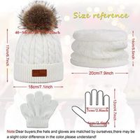 Winmany Ensemble Bonnet + Gants + Cache-cou Enfant 3-12 Ans - Écharpe Polaire Hiver Avec Pompon - Cadeau Mignon Pour Fille Et Garçon - 4