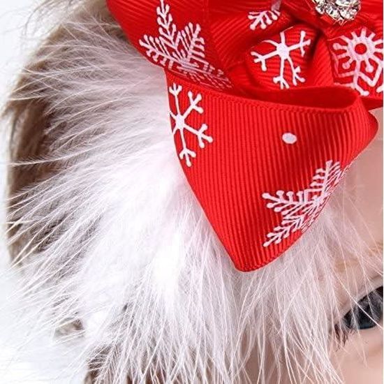 Bandeaux en pour bébé fille de Noël avec nœud papillon rouge Bandeaux  élastiques pour cheveux doux et mignons pour ,(lot de 2) - Cdiscount Au  quotidien