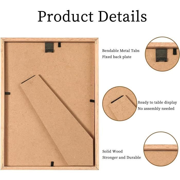 Lot De 10 Cadres 15x20 Cm Bois MDF Noir Verre Acrylique | Boutique En Ligne PlentyShop LTS