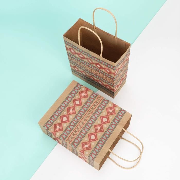10 Pi ces Sacs Cadeaux Noel Sac en Papier Kraft Marron avec