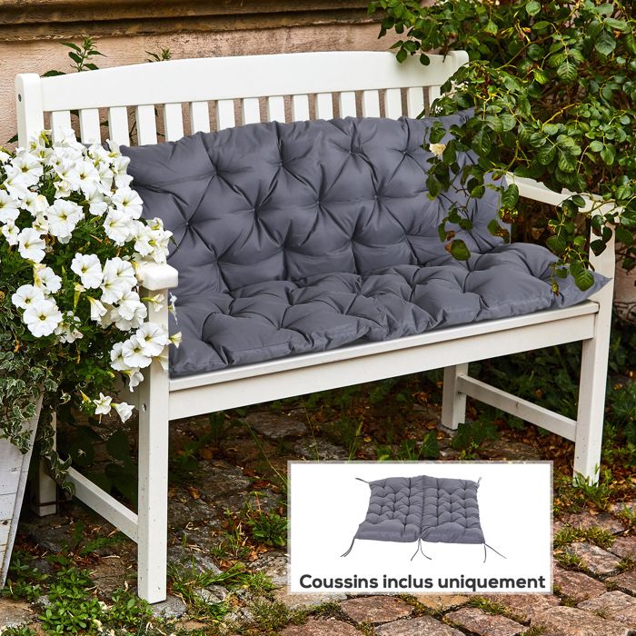 Coussins D’Assise Et Dossier Outsunny 3 Places Pour Banc Extérieur - 150x98cm, Confortables Pour Jardin Et Patio