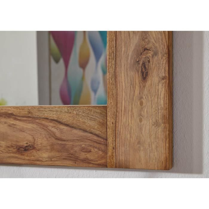 Lit Double 160x200 Cm En Bois Massif De Palissandre - Série Nature Brown #511 - Couleur Brun Clair Huilé - Livré En Kit (sommier/matelas Non Inclus)