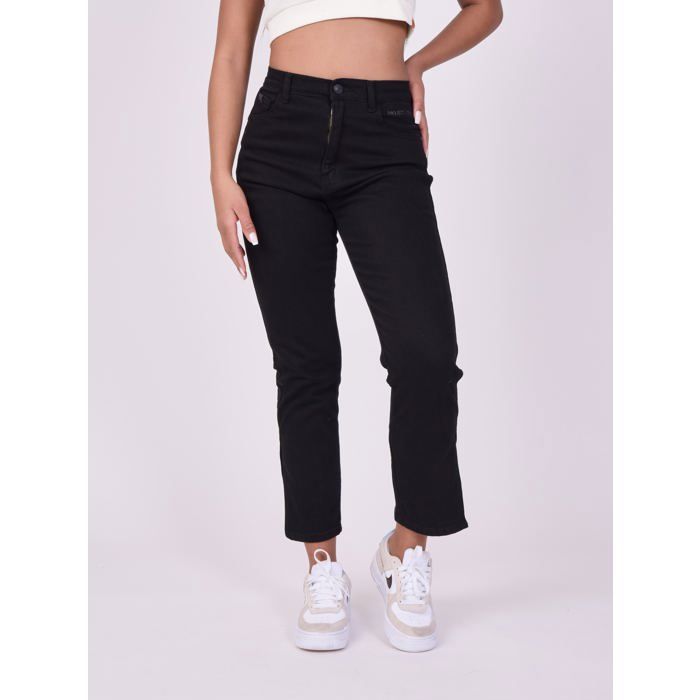 Jean droit évasé avec fente Noir Cdiscount Prêt-à-Porter