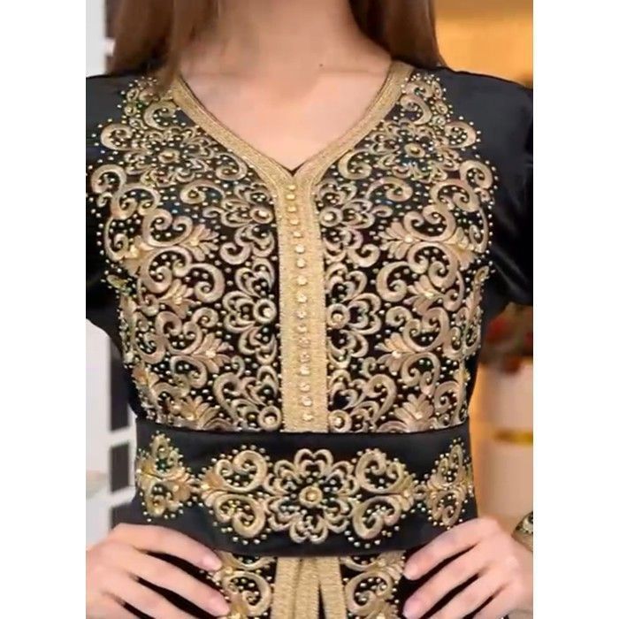 Takchita Marocaine Caftan 2020 Noir Moderne Takchita Caftan