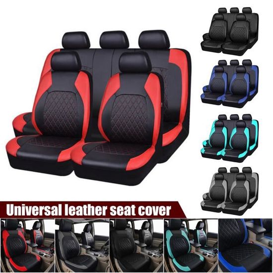 Housse De Siège Auto Rouge - Avant Et Arrière - Confort Polyester Avec Airbag - Neuf