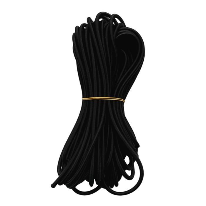 Corde Élastique 8mm X 10m - Avec 10 Pinces, Pour Bâche Et Camping