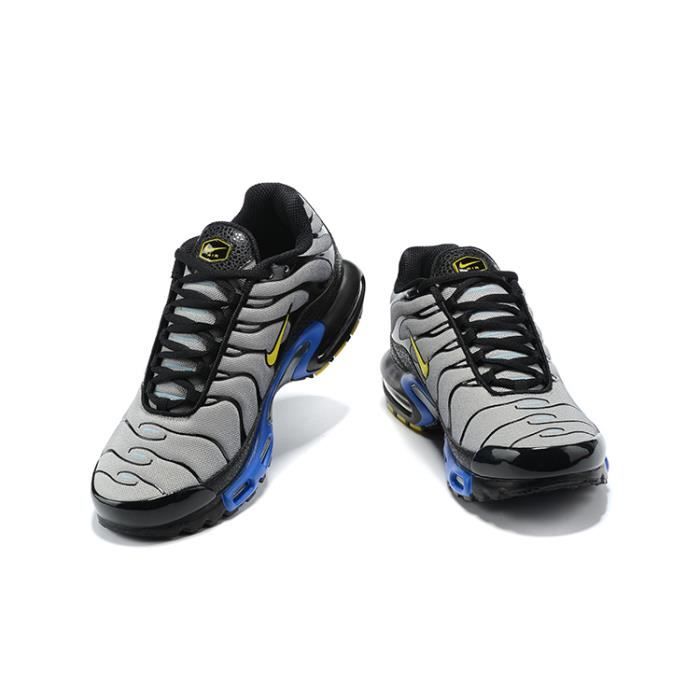 Baskets tn Plus Homme Gris Noir Bleu Lacets Synth tique