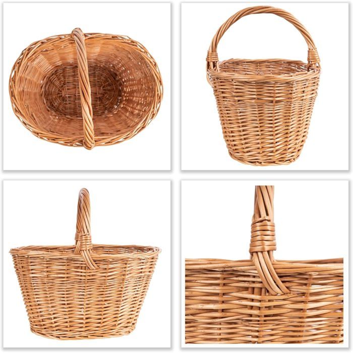 Creative Home Panier de Rangement Panier en Osier Pique-Nique avec Poignées Néerlandais | 42 x 32 x 40 cm ( /- 1 cm) | Brun Naturel | Tissé à la Main | Polyvalent et Durable Creative Home Panier de Rangement Panier en Osier Pique-Nique avec Poignées Néerlandais | 42 x 32 x 40 cm ( /- 1 cm) | Brun Naturel | Tissé à la Main | Polyvalent et Durable