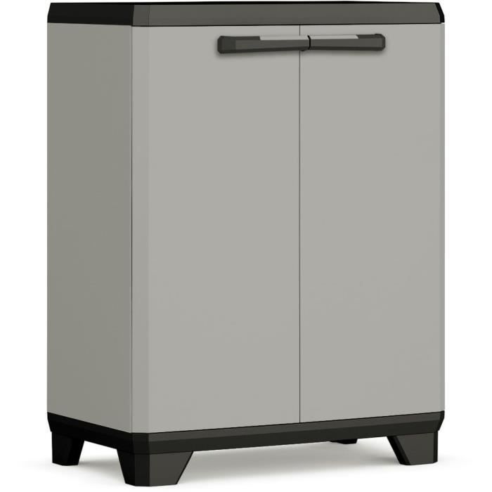 Armoire basse KETER Gris / Noir Matière recyclée 68 x 39 x 90 cm 1 étagère