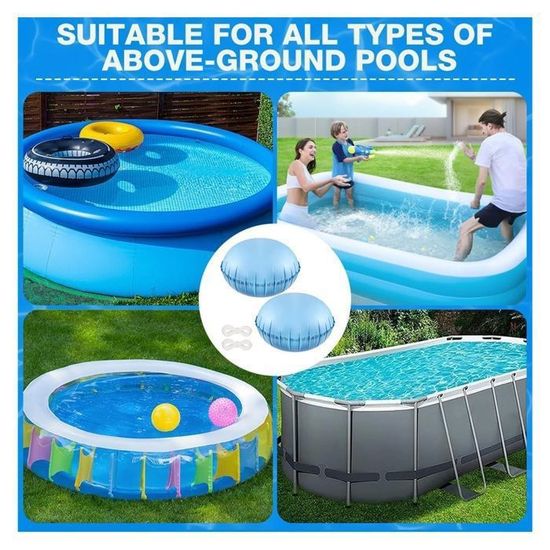 Bseical Coussin Piscine Hivernage 4×4ft, Gonflable Hivernage, Flotteur Piscine, Ballon Hors Sol Hiver, Accessoires Oreiller Bouee Antigel (3 Pièces