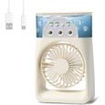 Ventilateur de climatisation, 3 en 1 Climatiseur Portable, Mini Ventilateur Puissant à 3 Vitesses,Timing,Blanc
