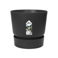 ELHO Pot de fleurs rond Greenville 30 - Extérieur - Ø 29,5 x H 27,8 cm - Vivre noir-0