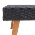 Avec pieds en bois, table basse - Pwshymi - Classic - Noir - Résine tressée, acier thermolaqué - 70 x 50 x 33 cm-0