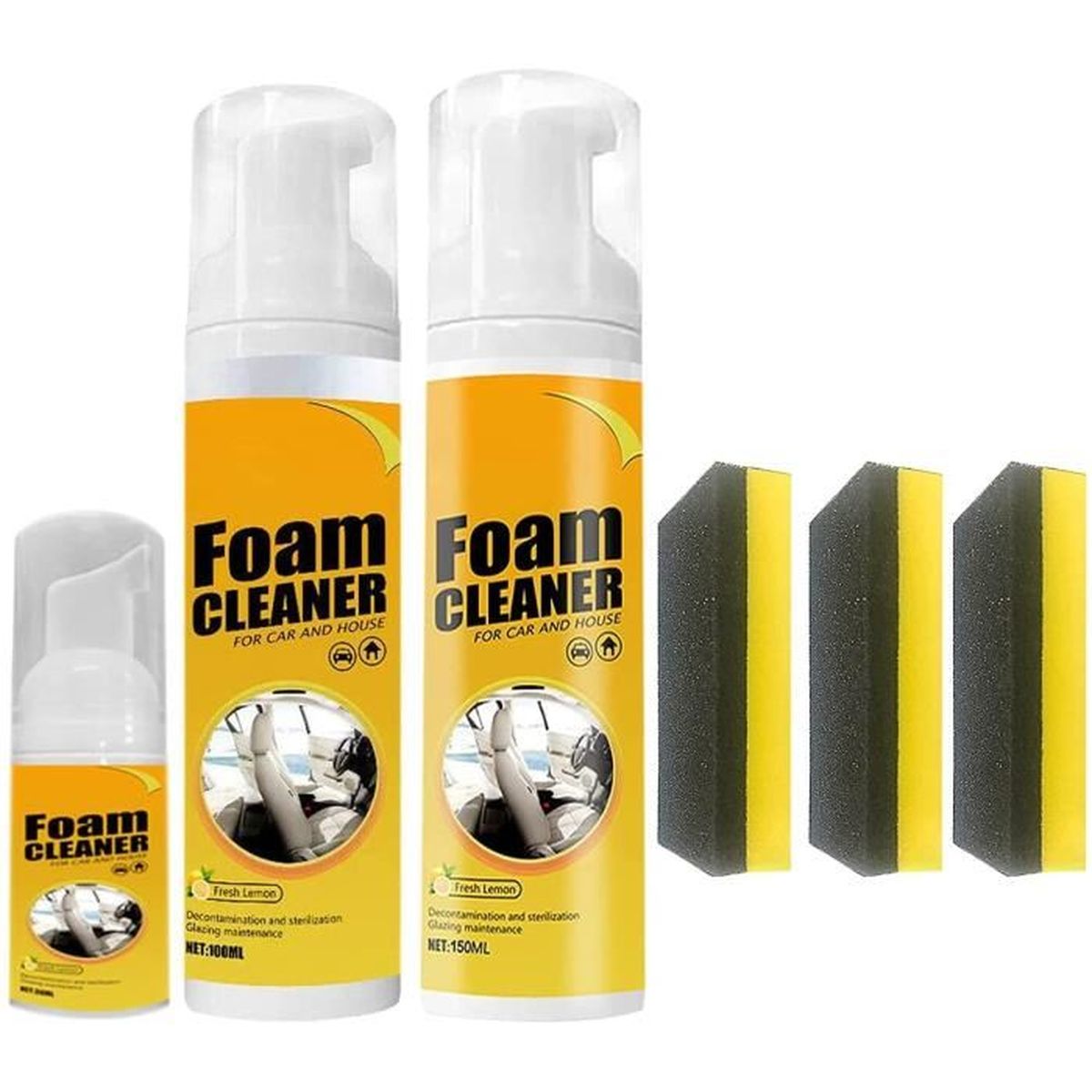 Powerful Stain Removal Kit, Multipurpose Foam Cleaner Spray,Car