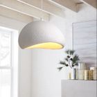 iDEGU Suspension Luminaire Moderne Industriel 40cm Créatif Lustre Plafonnier Ciment Design Edison pour Salon Chambre,Blanc