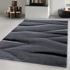Carpetsale24 Tapis de salon conception de vagues abstraites Noir Tapis 160x230 cm à poils courts tapis doux
