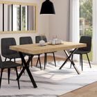 IDMARKET Table à manger rectangle ALMA 6 personnes design industriel 160 cm