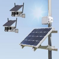 Kit vidéosurveillance 4G autonome solaire 2 caméras solaire WiFi Ultra grand angle double objectifs UHD 4K 8MP détection mouvement
