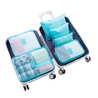 Lot de 6 Emballage Cubes Valeur Définie Pour Voyage Bagages Rangement Sac À Vêtements Valise - Bleu