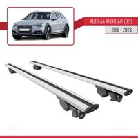 Pour Audi A4 Allroad 2016-2023 HOOK Barres de Toit Railing Porte-Bagages de voiture Avec verrouillable Alu Gris