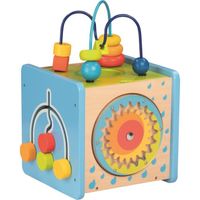 Cube d'activités en bois Goki - Pour enfant de 3 mois et plus - Multicolore - 20 x 21,5 x 32,5 cm