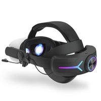 Pour Lunettes VR Oculus Quest 2 Bandeau Ajustable avec Batterie 8000mAh - Noir