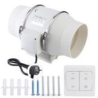 Ventilateur en ligne à haut rendement Extracteur d'air Salle de bain Cuisine Système de ventilation 220V EU 80W- Minifinker-blanc
