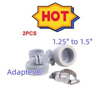 Lot de 2 adaptateurs de tuyau pour piscine 1,25 po à 1,5 po MOOHOP - Accessoire de pompe Intex 29061E Type B