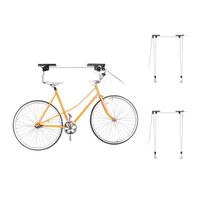 3 x Fahrradlift im Set, mit Seilzug, universal Fahrradhalterung, zur Deckenmontage, für 3 Fahrräder