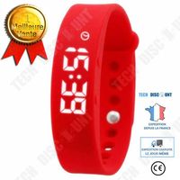 TD® Montre Bracelet Intelligent LED 5W Multifonctionnelle / Podomètre Sommeil Surveillance Smart Bracelet Silicone (Rouge)