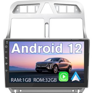 AUTORADIO AWESAFE Autoradio Android 12 pour Peugeot 307 307CC 307SW (2002-2013) avec 1Go+32Go 9'' Écran Tactile Android Auto Carplay GPS WiFi