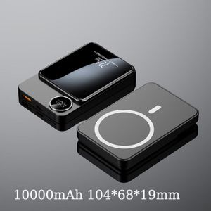 BATTERIE EXTERNE 10000 noir-Banque'alimentation magnétique pour iPhone, chargeur sans fil, batterie auxiliaire externe Apple,