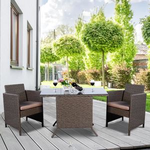 Miami 4 Salon De Jardin Encastrable 4 Places En Resine Tressee