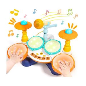 Meilleur jouet à prix réduit pour enfants en bois tambour jouet éducatif  pour bébé, tambour double face, vert bleu