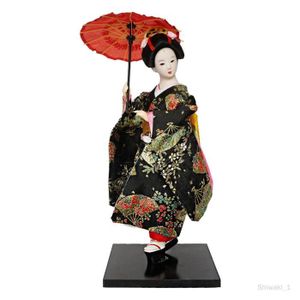 FIGURINE - PERSONNAGE Figurine de collection, cadeau de statue asiatique, figurines de bureau miniatures de 30 cm, kimono japonais, poupée D