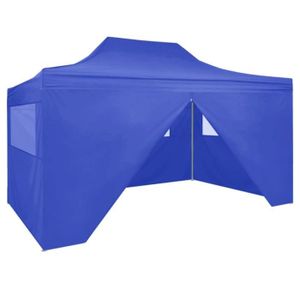 TONNELLE - BARNUM Tente de réception pliable avec 4 parois 3x4 m Acier Bleu - HB055