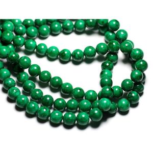 Fil 39cm 67pc env Perles de Pierre Jade Boules 6mm Vert Empire
