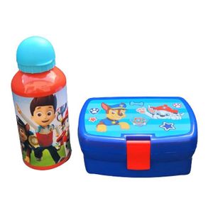 CM Set bouteille d'eau en aluminium pour enfant et boîte à déjeuner avec 3 compartiments pour placer les déjeuners rouge-min pour filles gourde à test de fuites sans BPA 400 ml