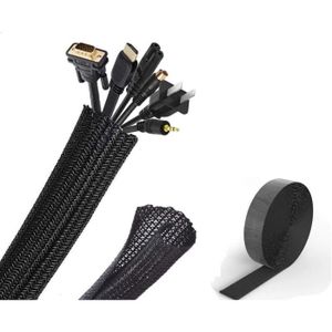 30 VELCRO Serre-câbles avec œillet 400 x 40 mm Noir Serre-câbles Velcro Câble Velcro 