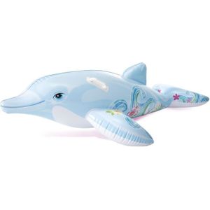 JEUX DE PISCINE Matelas de plage gonflable dauphin - Mixte - 175 cm - Pour enfant - Gris et noir
