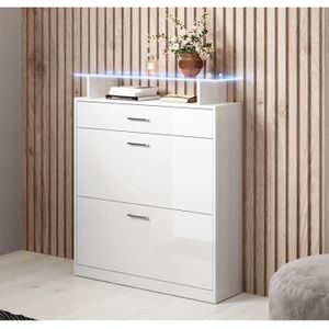 Meuble d'entrée / Vestiaire d'entrée - AMBRE - 85 cm - Blanc mat - Style  classique - Avec armoire à chaussures - Cdiscount Maison