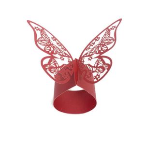Décoration de mariage Rond de serviette papillon abaca x 6 menthe 
