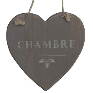 Plaque De Porte Chambre Cœur Bois Corde 13 Cm Achat