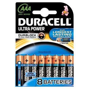 PILES Duracell 8x LR03 AAA, Alcaline, Cylindrique, 1,5 V