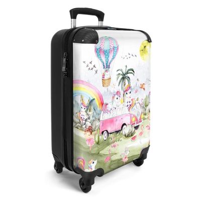 Valise Cabine Enfant Fille Licorne Blanc - Bagage Personnalisable 55x35x25cm Avec Roulettes, Parfaite Pour Voyages Avion