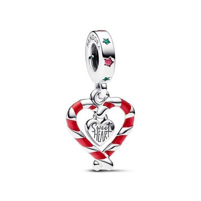 Charm pendentif PANDORA Noël Argent sterling Rouge Femme