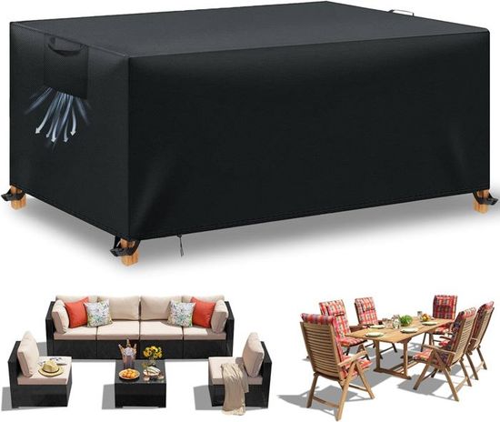 Housse De Table De Jardin Ytwkafa - Tissu Oxford 420D Imperméable UV - 180x120x74cm - Protection Meubles Extérieur