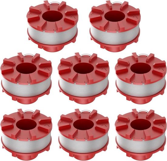 Bobines De Fil De Rechange Pour Débroussailleuse Einhell GE-CT 36/30 Li E - Nylon 2mm, 7.6m - Lot De 3, 5 Ou 8 - 11