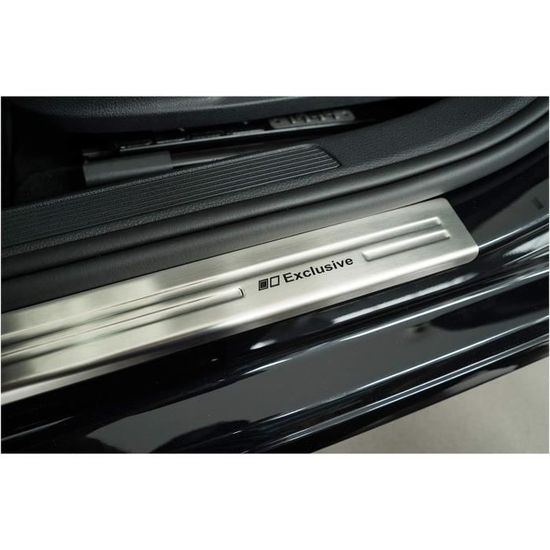 Seuils De Porte Pour SEAT Toledo 2013-2018 - Noir Et Argent, Film Carbone, 8 Pièces