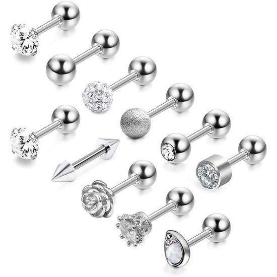 OUFER 16G Piercing Helix Or Acier Chirurgical 316L - Anneau Cartilage Conch Daith Clicker CZ Clair